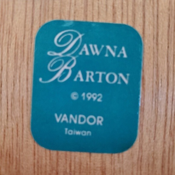 Dawna Barton  VTG 1992 Vandor Ceramic Tile Trivet Wall  Wood Framed Signed - Picture 4 of 4